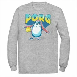 Licensed Character Men's Star Wars Porg Chewbacca Approved Comic Portrait Tee White