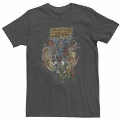 Licensed Character Men's DC Comics Justice League Group Shot Distressed Poster Tee Navy Heather -Licensed Character Shop unnamed file 32063