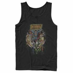 Licensed Character Men's DC Comics Justice League Group Shot Distressed Poster Tank Top Navy -Licensed Character Shop unnamed file 32067