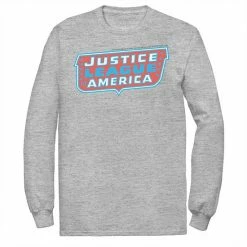 Licensed Character Men's DC Comics Justice League Of America Text Poster Logo Tee Athletic Heather -Licensed Character Shop unnamed file 32070