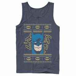 Licensed Character Men's DC Comics Batman Face Christmas Sweater Style Tank Top Black -Licensed Character Shop unnamed file 32073