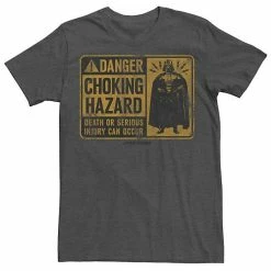 Licensed Character Men's Star Wars Darth Vader Choking Hazard Sign Tee Charcoal Heather -Licensed Character Shop unnamed file 32075