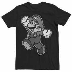 Licensed Character Men's Super Mario Tonal Blue Mario Portrait Tee Black -Licensed Character Shop unnamed file 32085