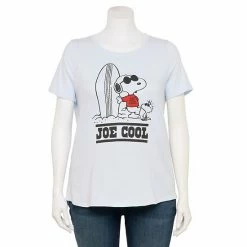 Licensed Character Plus Size Peanuts Snoopy "Joe Cool" Graphic Tee