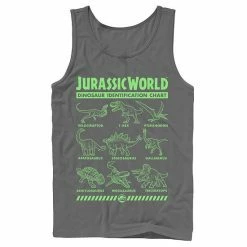 Licensed Character Men's Jurassic World Two Dino Gradient ID Chart Tank Royal -Licensed Character Shop unnamed file 32101