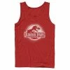 Licensed Character Men's Jurassic Park All White Spray Paint Stencil Movie Logo Tank Royal