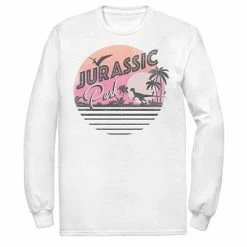 Licensed Character Men's Jurassic Park Pink Gradient Sunset Get Wild Graphic Tee White -Licensed Character Shop unnamed file 32126