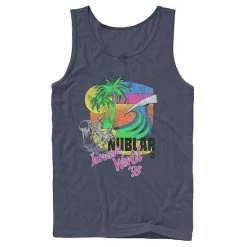 Licensed Character Men's Jurassic World Isla Nublar Raptor Beach Graphic Tank Top Royal