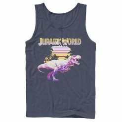 Licensed Character Men's Jurassic World Neon Purple & Yellow T-Rex Graphic Tank Top Navy -Licensed Character Shop unnamed file 32132