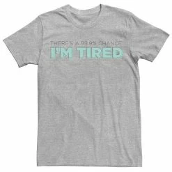 Licensed Character Men's 99.9% Chance I'm Tired Faded Text Graphic Tee Athletic Heather -Licensed Character Shop unnamed file 32144