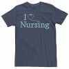 Licensed Character Men's I Love Nursing Stethoscope Graphic Tee Navy Heather -Licensed Character Shop unnamed file 32146