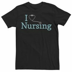 Licensed Character Men's I Love Nursing Stethoscope Graphic Tee Navy Heather -Licensed Character Shop unnamed file 32148