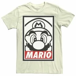 Licensed Character Men's Nintendo Super Mario Streetwear Sticker Graphic Tee Natural