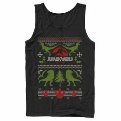 Licensed Character Men's Jurassic World Dinosaur Xmas Ugly Sweater Graphic Tank Top Navy -Licensed Character Shop unnamed file 32167