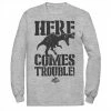 Licensed Character Men's Jurassic Park Here Comes Trouble Long Sleeve Graphic Tee White -Licensed Character Shop unnamed file 32172