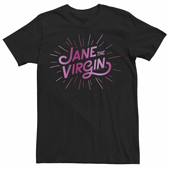 Licensed Character Men's Jane The Virgin Pink Logo Tee Black 3 Licensed Character Men's Jane The Virgin Pink Logo Tee Black