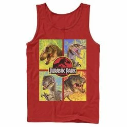 Licensed Character Men's Jurassic Park Four Different Dinosaur Faces  Tank Top Navy -Licensed Character Shop unnamed file 32212