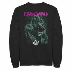 Licensed Character Men's Jurassic World Two Raptors Neon Glow Squad Sweatshirt Navy -Licensed Character Shop unnamed file 32214