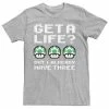 Licensed Character Men's Nintendo 1Up I Have Three Lives Short Sleeve Graphic Tee Athletic Heather
