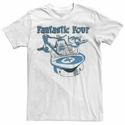 Licensed Character Men's Marvel Fantastic Four Group Shot Fantasticar Tee White