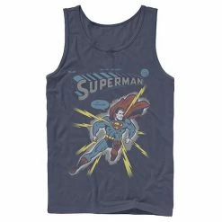 Licensed Character Men's DC Comics Superman Electrified Tank Navy -Licensed Character Shop unnamed file 32307