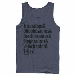 Licensed Character Men's Jurassic Park Dinosaur Names Tank Top Royal