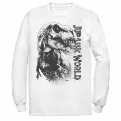 Licensed Character Men's Jurassic World T-Rex Close-Up Portrait Long Sleeve Graphic Tee White -Licensed Character Shop unnamed file 32375