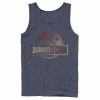 Licensed Character Men's Jurassic Park Blue & Purple Fossil Logo Tank Navy