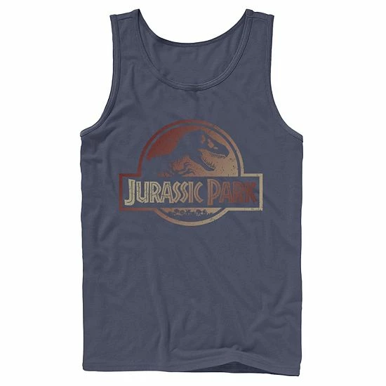 Licensed Character Men's Jurassic Park Blue & Purple Fossil Logo Tank Navy 3 Licensed Character Men's Jurassic Park Blue & Purple Fossil Logo Tank Navy