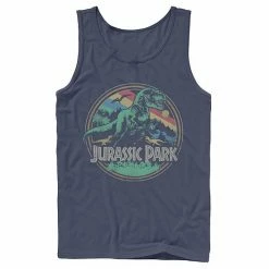Licensed Character Men's Jurassic Park T Rex Distressed Retro Logo Tank Navy -Licensed Character Shop unnamed file 32384