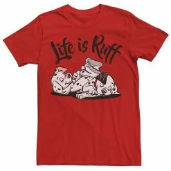 Licensed Character Men's Disney 101 Dalmatians Sleeping Puppies Life Is Ruff Tee White