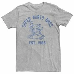 Licensed Character Men's Nintendo Super Mario Running Fade 1985 Vintage Tee Athletic Heather -Licensed Character Shop unnamed file 32467