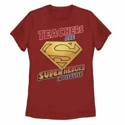 Licensed Character Juniors' DC Comics Superman Teachers Are Superheroes In Disguise Tee Athletic Heather