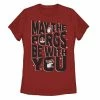 Licensed Character Juniors' Star Wars May The Porgs Be With You May The 4th Cute Galaxy Tee Red -Licensed Character Shop unnamed file 32514