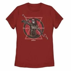Licensed Character Juniors' Marvel Avengers Game Black Widow Lightning Logo Tee Red -Licensed Character Shop unnamed file 32522