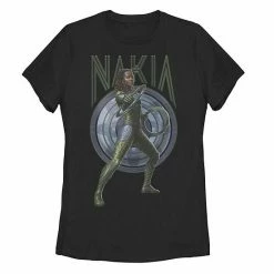 Licensed Character Juniors' Marvel Black Panther: Wakanda Forever Nakia Blue Shield Graphic Tee -Licensed Character Shop unnamed file 32606