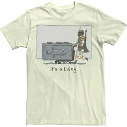 Licensed Character Men's Star Wars Boba Fett It's A Living Doodle Tee Natural