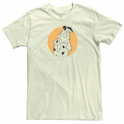 Licensed Character Men's The Flintstones Fred Circle Portrait Tee White