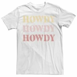 Licensed Character Men's Trendy Howdy Text Stack Tee White -Licensed Character Shop unnamed file 32673