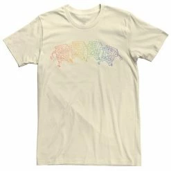 Licensed Character Men's SpongeBob SquarePants Pride Rainbow Outline Tee Natural -Licensed Character Shop unnamed file 32766