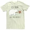Licensed Character Men's Cartoon Network We Bare Bears Ice Bear Take Care Of It Axe Tee Natural -Licensed Character Shop unnamed file 32773