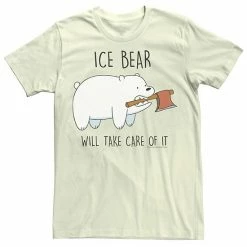 Licensed Character Men's Cartoon Network We Bare Bears Ice Bear Take Care Of It Axe Tee Natural