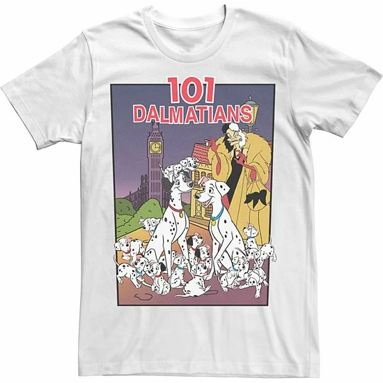Licensed Character Men's Disney 101 Dalmatians Group Shot VHS Cover Tee White 4 Licensed Character Men's Disney 101 Dalmatians Group Shot VHS Cover Tee White - Image 2