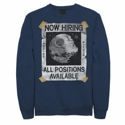 Licensed Character Men's Star Wars Now Hiring On The Death Star Sweatshirt Navy -Licensed Character Shop unnamed file 32842