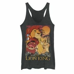 Licensed Character Disney's The Lion King Juniors' Happy Sunset Vintage Graphic Tank Navy Heather