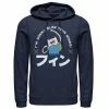 Licensed Character Men's Adventure Time Finn I'm Gonna Blow Your Minds Kanji Portrait Hoodie Navy -Licensed Character Shop unnamed file 32928
