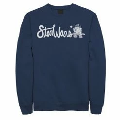 Licensed Character Men's Star Wars R2-D2 Cursive Text Sweatshirt Black -Licensed Character Shop unnamed file 32941