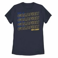 Licensed Character Juniors' Ted Lasso Be A Goldfish Graphic Tee Navy