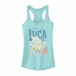 Licensed Character Disney / Pixar's Luca Group Shot Juniors' Tank Top White Heather