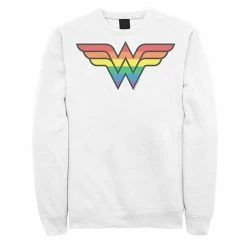 Licensed Character Men's Wonder Woman Rainbow Striped Logo Sweatshirt White 7 Licensed Character Men's Wonder Woman Rainbow Striped Logo Sweatshirt White -Licensed Character Shop unnamed file 32966
